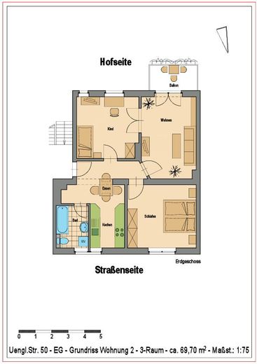 Edificio plurifamiliare con 10 unità abitative nel quartiere delle ville di Stendal – Wohnung 2