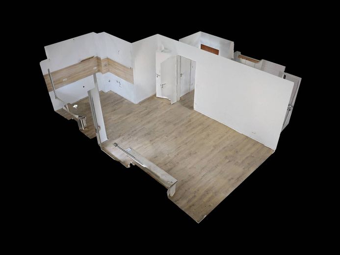 **Helles 1-Zimmer-Apartment mit Balkon im Hochparterre in Ratingen** – 3D-Ansicht Grundriss