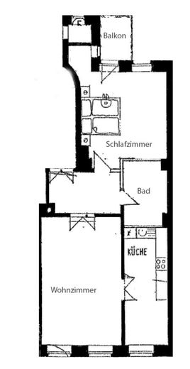 NEUSTADT + 2 RAUM WOHNUNG ZUM KAUF + BALKON – Grundriss