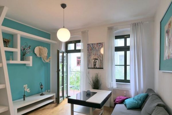 (EF1422_M) Dresden: Äußere Neustadt, apartamento amueblado con balcón en el tranquilo edificio trasero