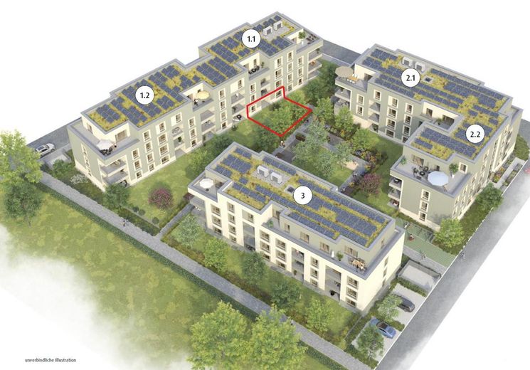 Ihr eigener Garten im Neubau – 65 m², Maintal, nahe Frankfurt – Wohnquartier