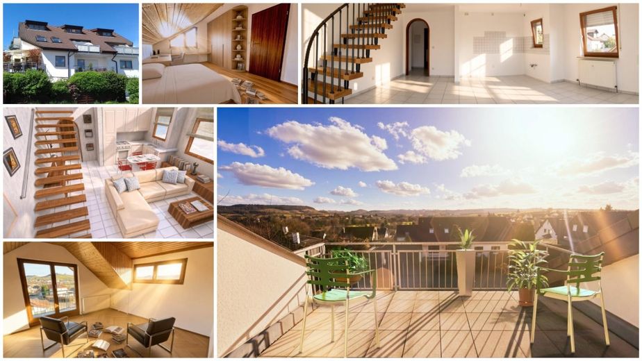 💦 شقة ميزونيت من 3 غرف بمساحة 76,03 م²، شاملة المرآب وموقف السيارات 💦 – 3 Zimmer Maisonette Ansichten