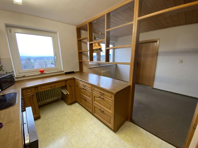 Küche Sicht von Spülbecken aus