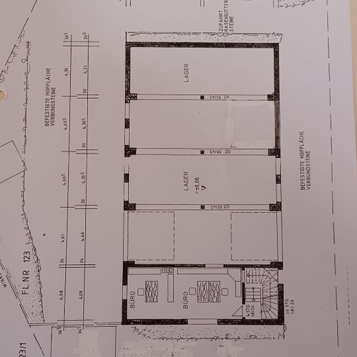 Halle mit Büro zu vermieten – Grundriss Halle u. Büro