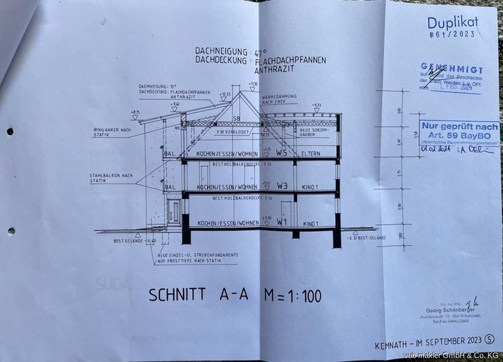 Planung nach Sanierung Schnitt