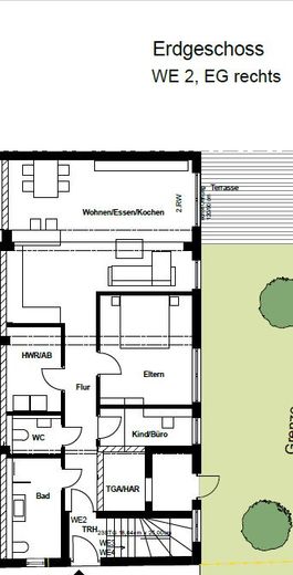 EG-Wohnung mit Terrasse in Herten-Westerholt – Grundriss WE 2, EG rechts