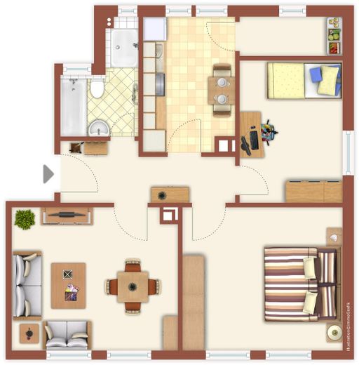 Wohnungsgrundriss Balkon fehlt