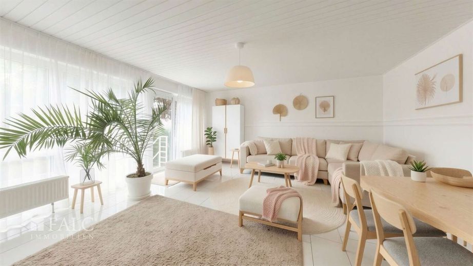 Familienfreundlicher Bungalow in gefragter Wohnlage! – Wohnzimmer - (KI generiert)