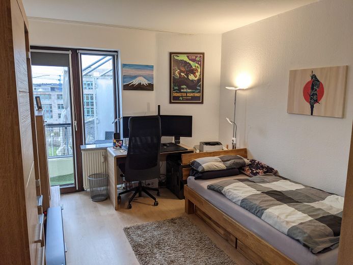 Provisionsfrei: Gepflegte möblierte 1-Zimmerwohnung mit Westbalkon - Uninähe – Wohnraum