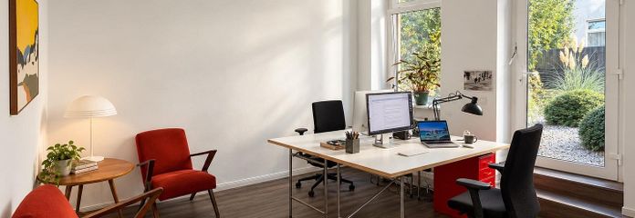 Bright 3-room office in Neukölln – 50 m², furnished, near Körnerpark – Großer Raum