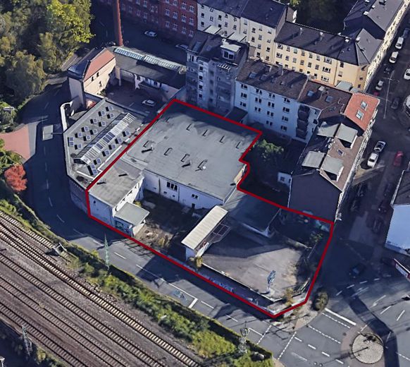 PROJECT DEVELOPMENT WUPPERTAL-BARMEN | Planning basis for residential construction project available (6,000 sqm GFA) – Luftansicht des Grundstücks