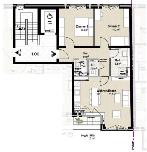 Modern & sofort bezugsfrei: 3-Zi.-Wohnung mit 2 Bädern & Loggia – provisionsfrei – Foto 20