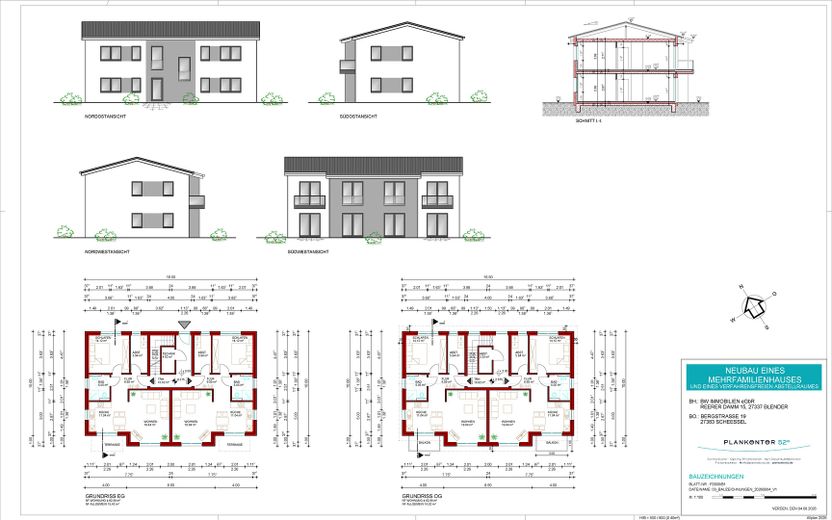 4 schlüsselfertige Eigentumswohnungen /62,88 m² Neubau / QNG/ Fotovoltaik – Grundriss
