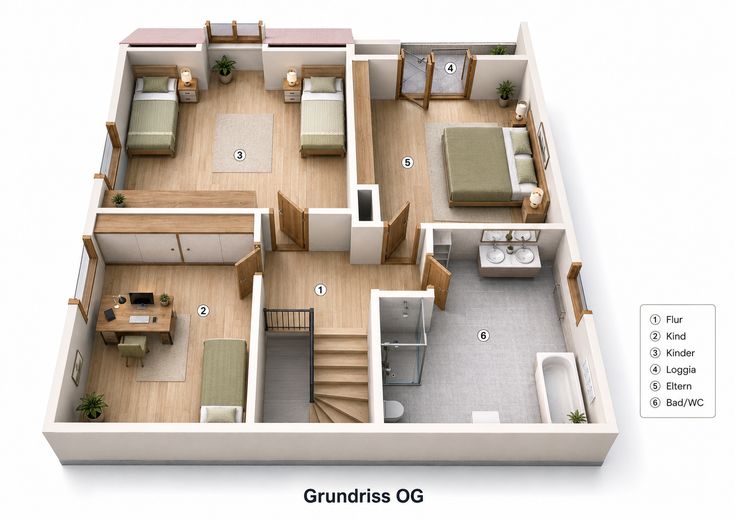 Well-maintained detached house with garden for rent in Seubersdorf – Grundriss Obergeschoss