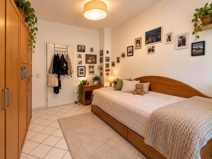 Gepflegte 1,5-Zimmer-Wohnung in Mannheim-Neckarau – ideal für Eigennutzer oder Kapitalanleger – Schlafzimmer