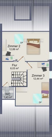 Großzügige 4,5-Zi.-Maisonette in Ergenzingen - Balkon, TG-Stellplatz & Wohnen auf 2 Ebenen – Grundriss 2.DG