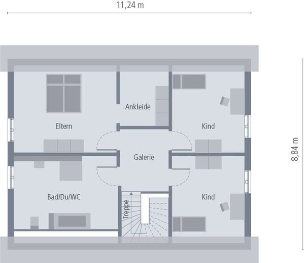KLASSISCHER GRUNDRISS - GROSSZÜGIGES HAUS – Design_12_DG_Grundriss