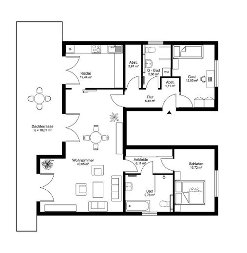 Penthouse Schwerin – Foto 11