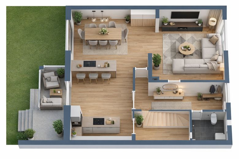 Libero e modernizzato con standard elevato – casa familiare nel popolare quartiere Augustinus di Neuss – Grundriss EG
