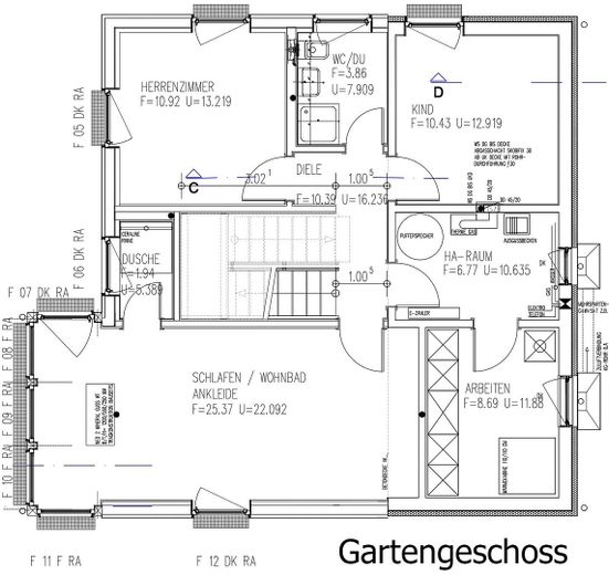 modernes EFH in Stromberg – Grundriss Gartengeschoss