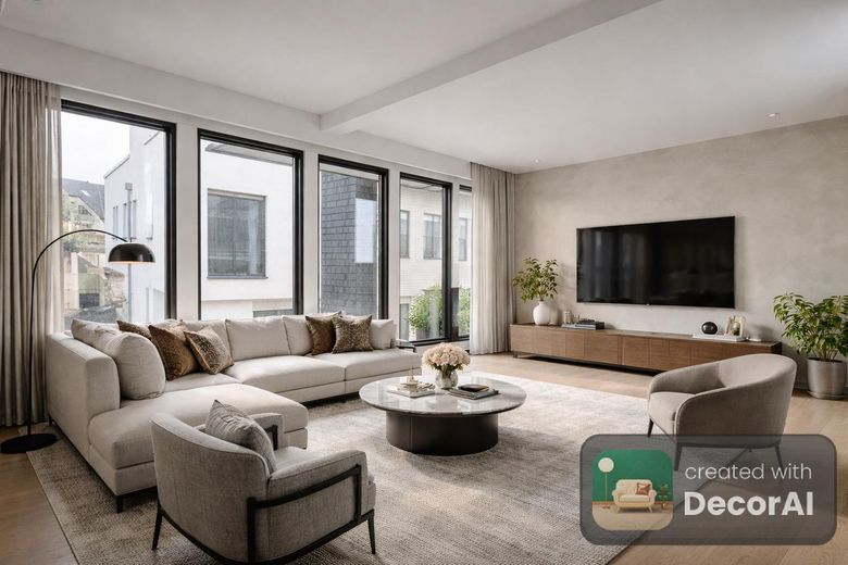 Primera ocupación, casa única de niveles divididos en Meerbusch-Büderich / Düsseldorf – Wohnzimmer