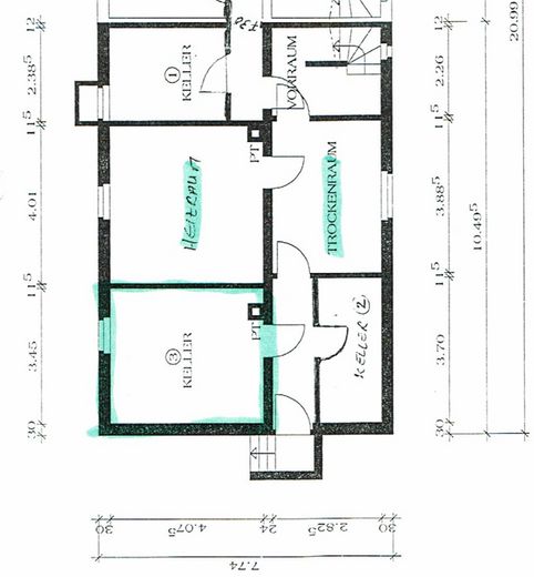 Grundriss Keller Nr.3