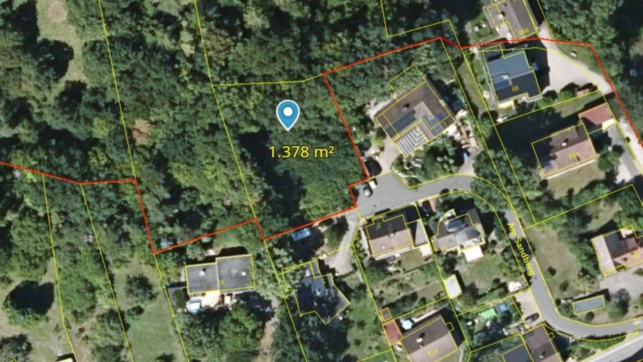 Traumgrundstück in bester Aussichtslage: Ihr Logenplatz in Ahorn bei Coburg! – Luftaufnahme Flurstück