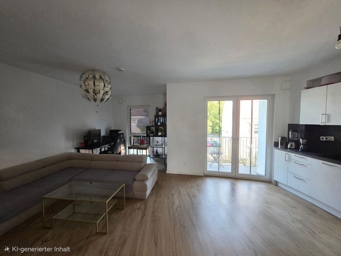 Moderne 2-Zimmer-Wohnung mit Balkon & Loggia, EBK und Stellplatz in Hannover-Anderten – Wohn-Essber. mit Zug. Loggia