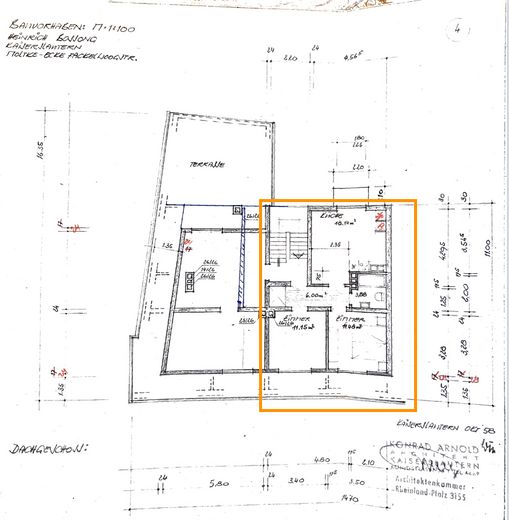 Renovierte 2,5-Raum-Penthouse-Wohnung mit Balkon in Kaiserslautern – Grundris Wohnung (Orange)