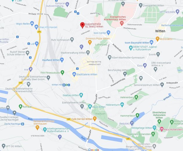 شقة مريحة ومشرقة من غرفتين ونصف في قلب فيتن - انتقل إليها واشعر بالراحة – Stadtlageplan (unmittelbar)