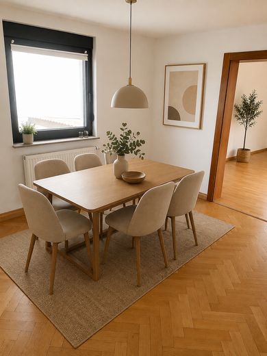 Ideal für Paare & Homeoffice-Genießer – Einziehen und wohlfühlen! – Esszimmer Beispiel KI