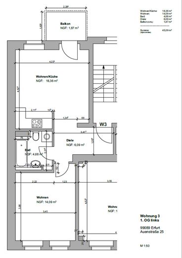 Güzel balkonlu ve yeşil manzaralı 2 odalı daire kiralıktır! – Grundriss der Wohnung 