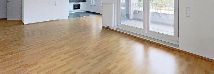 Moderne 3-Zimmer-Wohnung mit EBK und großem Balkon! – Ansicht I: Wohn- und Esszimme…