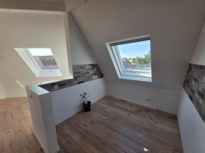 Unica a Lipsia – stravagante appartamento in torre presso il parco Abtnaundorfer con vista panoramica – Küche