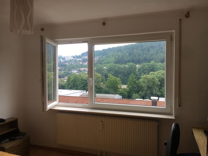 Schlafzimmer Blick aus Fenster