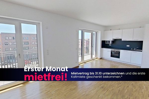 *HERBSTLICH SPAREN* Helle 2-Zi.-Neubauwhg. mit EINBAUKÜCHE und BALKON im Erstbezug