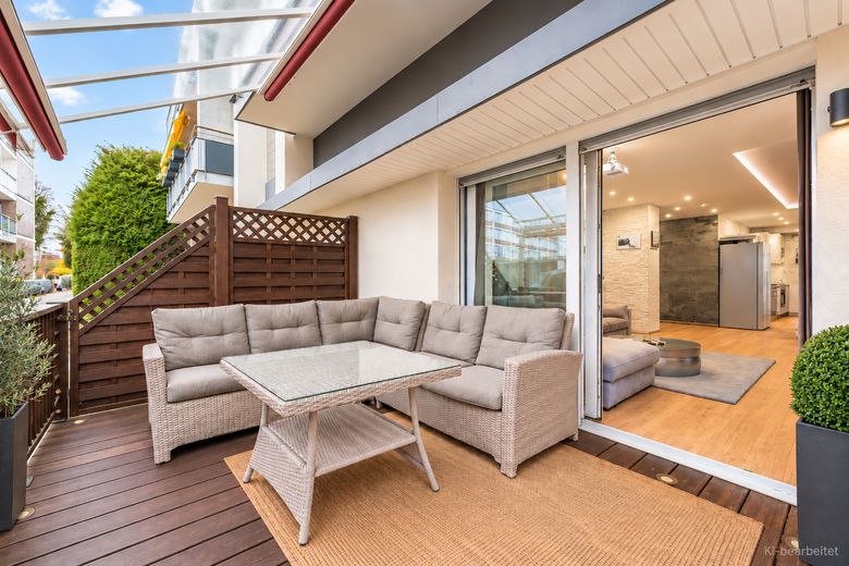 Komisyonsuz: Teraslı, konut amaçlı kullanılan bodrum katı ve hobi/sinema odalı 3,5 oda – Terrasse 