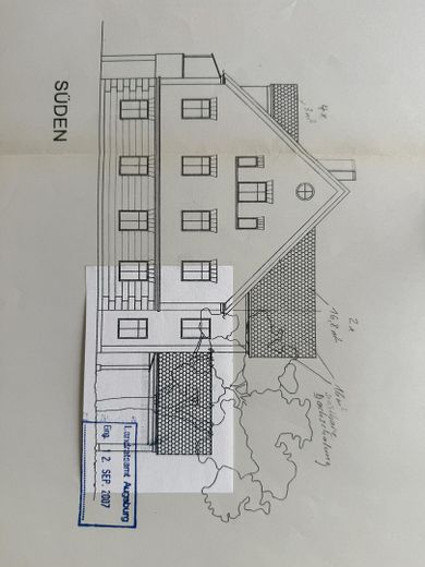 Ekskluzywna nieruchomość nad rzeką Neufnach – przestronne mieszkanie na działce o powierzchni ok. 1700 m² – Südansicht