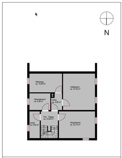 Freistehendes Einfamilienhaus mit Südgarten in ruhiger Lage von Hamburg-Volksdorf – Kellergeschoss