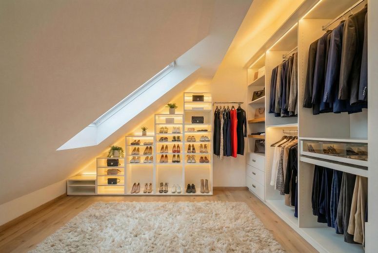 Moderne Dachterrassen-Maisonette-Wohnung mit denkmalgeschütztem Altbauflair – Ankleidebereich
