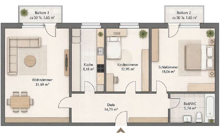 Modern, hochwertig und bezugsfertig – kernsanierte Wohnung in Oberndorf – Foto 8