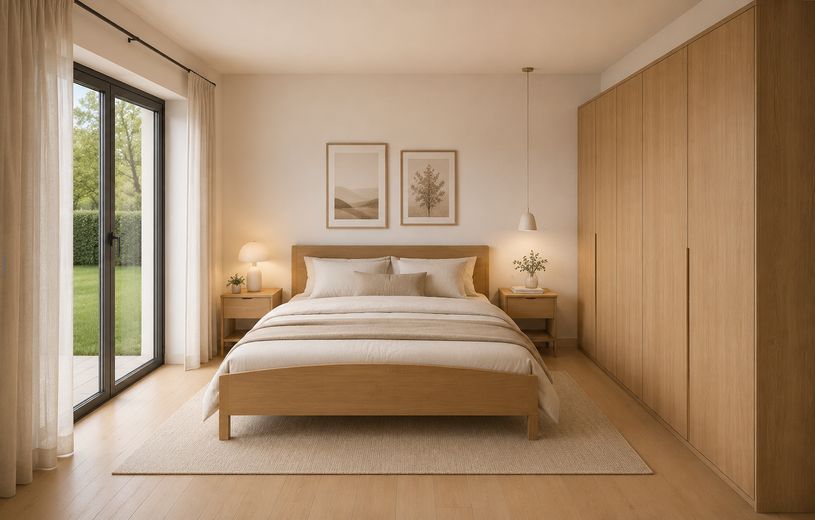 Obra nueva en Schwarzach am Main: apartamentos en propiedad de 2 a 4 habitaciones con ascensor y plaza de aparcamiento – Schlafzimmer, Beispiel