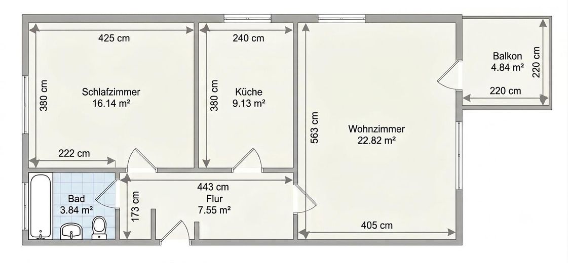 Leegstaande 2-kamerwoning, balkon, nabij Britzer Garten – Foto 12