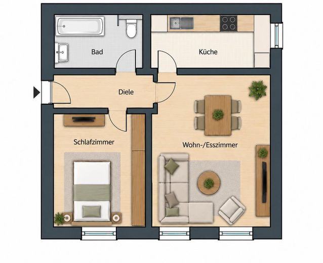 Bilocale con cucina, bagno e giardino, Solingen-Wald, ai margini del bosco, ristrutturato, su richiesta con cucina componibile a un piccolo prezzo – Foto 18