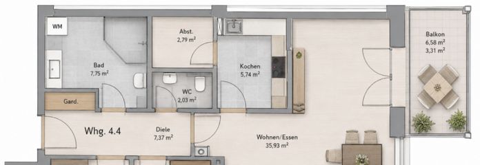 Comfort abitativo in posizione eccellente – Attraente appartamento di 3 locali a Wasserburg