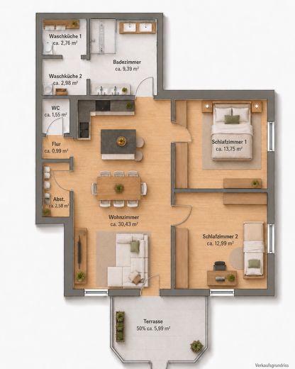 Grundriss möbliert