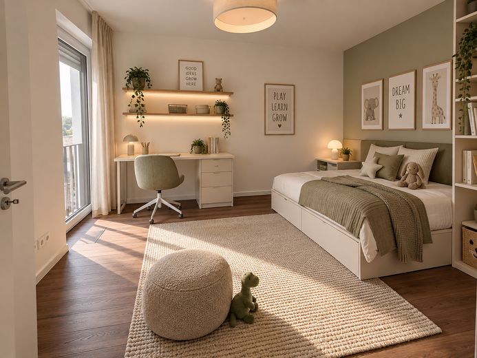 Abitare con un fascino particolare – elegante appartamento duplex a Verl – Kinderzimmer (KI-generiert)