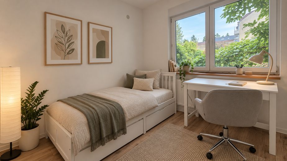 Frisch sanierte, vollmöblierte 3er-WG - Erstbezug – Kleines Zimmer 530 Euro all in