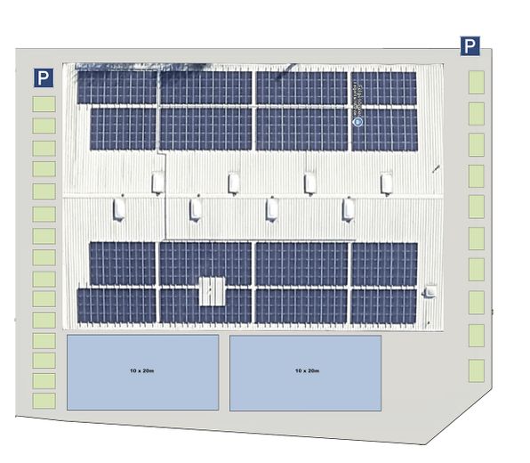 Mögliche Padel Ball Halle direkt vom Eigentümer zum Kauf oder Vermietung – P-Plätze / Parken Außenbereich