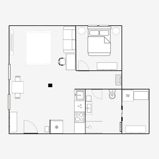 Möblierte 2Z-Wohnung im Zentrum - Wohnen auf Zeit ab 1.11 – Grundriss